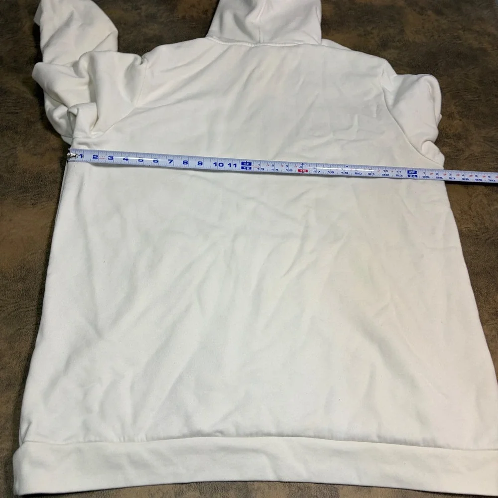 Adidas Hoodie Mens 2XLT Cream White Camo Logo Pullover Sweatshirt Tall 5690